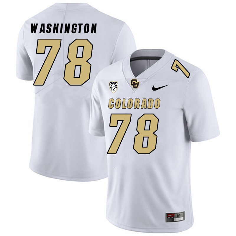Men #78 Savion Washington Colorado Buffaloes College Football Jerseys Stitched Sale-White